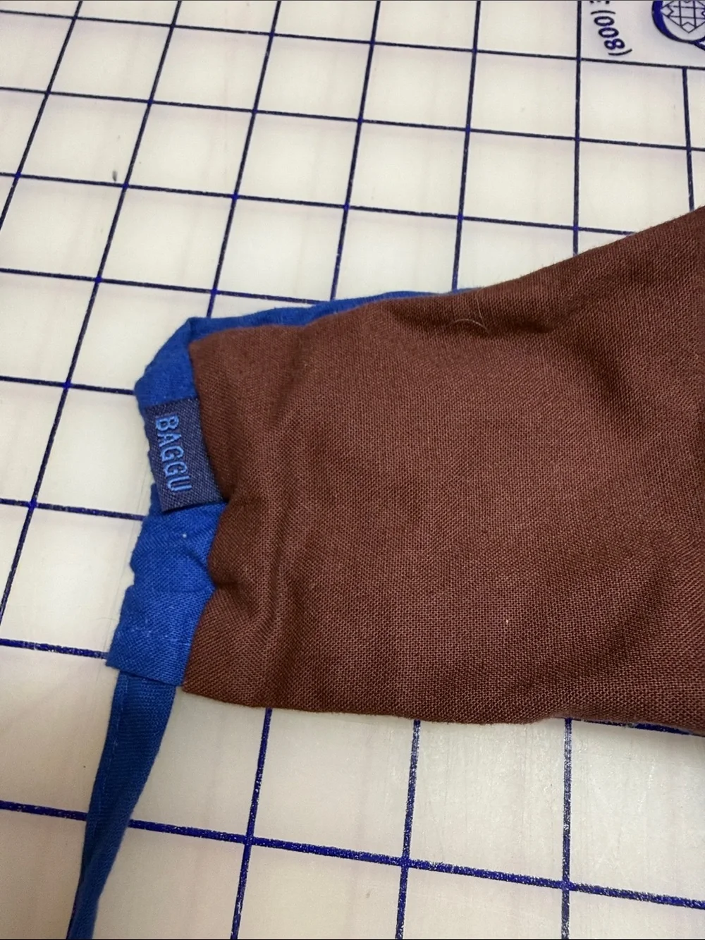 BAGGU Earth fabric face mask set tie style raisin brown blue